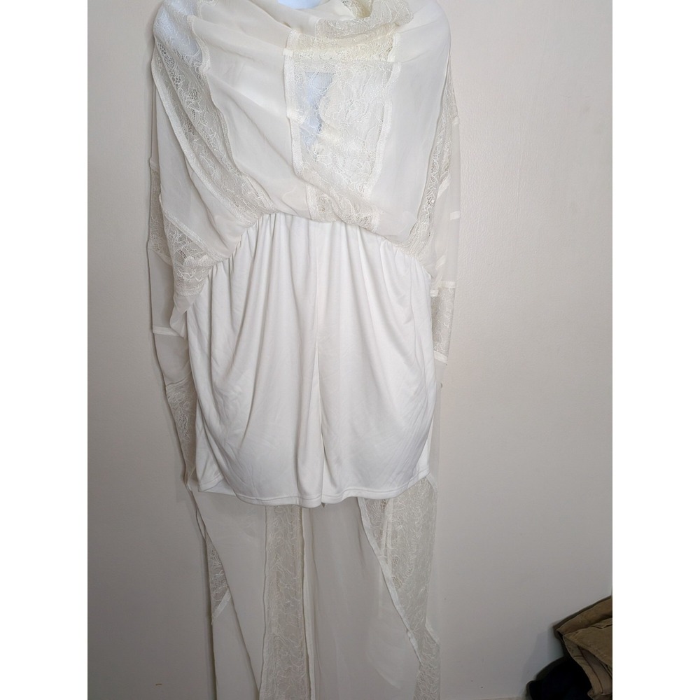 NWT Size M Express Lace Deep V Maxi Dress Romper Boho Euro Summer Beach Wedding - Picture 10 of 10